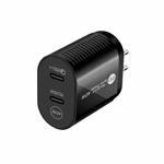 40W Dual Port PD / Type-C Fast Charger for iPhone / iPad Series, US Plug(Black)