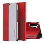 For Huawei P30 Pro Side Electroplated Dormant Ultra-Thin Horizontal Flip Leather Case with Holder(Red)