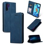 Retro Skin Feel Business Magnetic Horizontal Flip Leather Case for Huawei P30 Pro(Navy Blue)