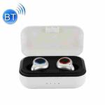 TWS5 Bluetooth 5.0 TWS Copper Ring Speaker Binaural True Stereo Touch Bluetooth Earphones(White)