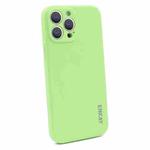For iPhone 13 Pro Hat-Prince ENKAY Liquid Silicone Shockproof Protective Case Cover (Light Green)
