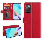 For Xiaomi Redmi 10 R64 Texture Single Horizontal Flip Protective Case with Holder & Card Slots & Wallet& Photo Frame(Red)