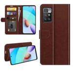 For Xiaomi Redmi 10 R64 Texture Single Horizontal Flip Protective Case with Holder & Card Slots & Wallet& Photo Frame(Brown)