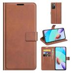 Retro Calf Pattern Buckle Horizontal Flip Leather Case with Holder & Card Slots & Wallet For Xiaomi Redmi 10(Light Brown)
