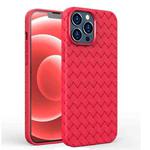 For iPhone 13 Pro Max Full Coverage Woven Shockproof TPU Case (Red)