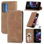 For Motorola Edge 20 Pro Retro Skin Feel Business Magnetic Horizontal Flip Leather Case With Holder & Card Slots & Wallet & Photo Frame(Brown)