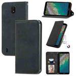 For Nokia C01 Plus Retro Skin Feel Business Magnetic Horizontal Flip Leather Case with Holder & Card Slots & Wallet & Photo Frame(Black)