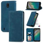 For Nokia C01 Plus Retro Skin Feel Business Magnetic Horizontal Flip Leather Case with Holder & Card Slots & Wallet & Photo Frame(Blue)