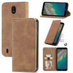 For Nokia C01 Plus Retro Skin Feel Business Magnetic Horizontal Flip Leather Case with Holder & Card Slots & Wallet & Photo Frame(Brwon)