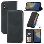 For ZTE A51 Retro Skin Feel Business Magnetic Horizontal Flip Leather Case with Holder & Card Slots & Wallet & Photo Frame(Black)