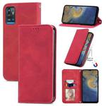 For ZTE A71 Retro Skin Feel Business Magnetic Horizontal Flip Leather Case with Holder & Card Slots & Wallet & Photo Frame(Red)