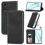 For ZTE Axon 30 5G Retro Skin Feel Business Magnetic Horizontal Flip Leather Case with Holder & Card Slots & Wallet & Photo Frame(Black)