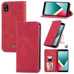 For Wiko Y61 Retro Skin Feel Business Magnetic Horizontal Flip Leather Case with Holder & Card Slots & Wallet & Photo Frame(Red)