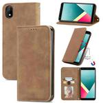 For Wiko Y61 Retro Skin Feel Business Magnetic Horizontal Flip Leather Case with Holder & Card Slots & Wallet & Photo Frame(Brwon)