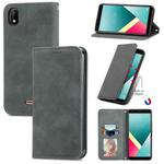 For Wiko Y61 Retro Skin Feel Business Magnetic Horizontal Flip Leather Case with Holder & Card Slots & Wallet & Photo Frame(Gray)