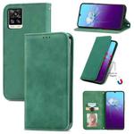 For vivo V20 2021 Retro Skin Feel Business Magnetic Horizontal Flip Leather Case with Holder & Card Slots & Wallet & Photo Frame(Green)