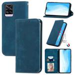 For vivo S7 Retro Skin Feel Business Magnetic Horizontal Flip Leather Case with Holder & Card Slots & Wallet & Photo Frame(Blue)
