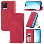 For vivo S7 Retro Skin Feel Business Magnetic Horizontal Flip Leather Case with Holder & Card Slots & Wallet & Photo Frame(Red)