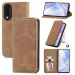 For Huawei nova 8 SE Youth Retro Skin Feel Business Magnetic Horizontal Flip Leather Case with Holder & Card Slots & Wallet & Photo Frame(Brwon)