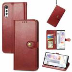 For LG Velvet 2 Pro Solid Color Leather Buckle Phone Case with Lanyard & Photo Frame & Card Slot & Wallet & Stand Function(Red)