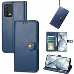 For OPPO Realme GT Master Solid Color Leather Buckle Phone Case with Lanyard & Photo Frame & Card Slot & Wallet & Stand Function(Blue)