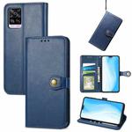 For vivo S7 Solid Color Leather Buckle Phone Case (Blue)