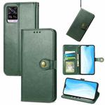 For vivo S7 Solid Color Leather Buckle Phone Case (Green)