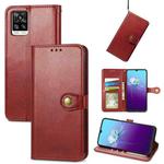 For vivo V20 2021 Solid Color Leather Buckle Phone Case (Red)