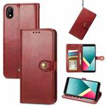 For Wiko Y61 Solid Color Leather Buckle Phone Case with Lanyard & Photo Frame & Card Slot & Wallet & Stand Function(Red)