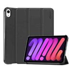 For iPad mini 6 ENKAY Custer Texture Horizontal Flip PU+PC Leather Tablet Case with Three-folding Holder & Sleep / Wake-up Function(Black)