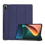 For Xiaomi Mi Pad 5 / 5 Pro ENKAY Custer Texture Horizontal Flip PU+PC Leather Case with Three-folding Holder & Sleep / Wake-up Function(Dark Blue)