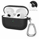 ENKAY Hat-Prince Thickened Silicone Protective Case Shock-Absorbing Cover with Keychain for Apple AirPods 3(Black)