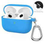 ENKAY Hat-Prince Thickened Silicone Protective Case Shock-Absorbing Cover with Keychain for Apple AirPods 3(Blue)