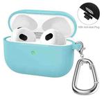ENKAY Hat-Prince Thickened Silicone Protective Case Shock-Absorbing Cover with Keychain for Apple AirPods 3(Cyan)