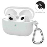 ENKAY Hat-Prince Thickened Silicone Protective Case Shock-Absorbing Cover with Keychain for Apple AirPods 3(Light Grey)