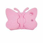 For iPad 10.2 2021 Butterfly Bracket Style EVA Children Falling Proof Cover Protective Case(Pink)