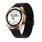 DW95 1.28 inch Color Screen Smart Watch, IP67 Waterproof,Steel Watchband,Support Bluetooth Call/Heart Rate Monitoring/Blood Pressure Monitoring/Blood Oxygen Monitoring/Sleep Monitoring(Gold)