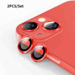 For iPhone 13 ENKAY Hat-Prince Aluminium Alloy + Tempered Glass Camera Lens Cover Film Ring(Red)
