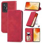 For vivo X70 Retro Skin Feel Business Magnetic Horizontal Flip Leather Case with Holder & Card Slots & Wallet & Photo Frame(Red)