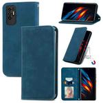 For TECNO Pova 2 Retro Skin Feel Business Magnetic Horizontal Flip Leather Case with Holder & Card Slots & Wallet & Photo Frame(Blue)