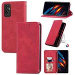 For TECNO Pova 2 Retro Skin Feel Business Magnetic Horizontal Flip Leather Case with Holder & Card Slots & Wallet & Photo Frame(Red)