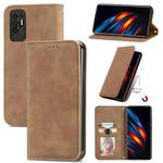 For TECNO Pova 2 Retro Skin Feel Business Magnetic Horizontal Flip Leather Case with Holder & Card Slots & Wallet & Photo Frame(Brown)