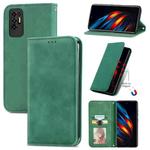 For TECNO Pova 2 Retro Skin Feel Business Magnetic Horizontal Flip Leather Case with Holder & Card Slots & Wallet & Photo Frame(Green)
