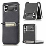 For Samsung Galaxy Z Flip3 5G Litchi Pattern Folding Leather Shockproof Card All-inclusive Case(Black)