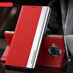 For Xiaomi Mi 10T Lite Side Electroplated Magnetic Ultra-Thin Horizontal Flip Leather Case with Holder(Red)