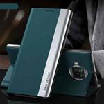 For Xiaomi Mi 10T Lite Side Electroplated Magnetic Ultra-Thin Horizontal Flip Leather Case with Holder(Green)
