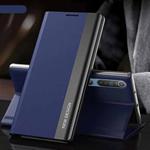 For Xiaomi Mi 10 / Mi 10 Pro Side Electroplated Magnetic Ultra-Thin Horizontal Flip Leather Case with Holder(Blue)