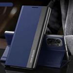 For Xiaomi Mi 11i / Poco F3 / Redmi K40 / K40 Pro Side Electroplated Magnetic Ultra-Thin Horizontal Flip Leather Case with Holder(Blue)