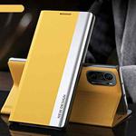 For Xiaomi Mi 11i / Poco F3 / Redmi K40 / K40 Pro Side Electroplated Magnetic Ultra-Thin Horizontal Flip Leather Case with Holder(Yellow)