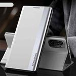 For Xiaomi Mi 11i / Poco F3 / Redmi K40 / K40 Pro Side Electroplated Magnetic Ultra-Thin Horizontal Flip Leather Case with Holder(Silver)